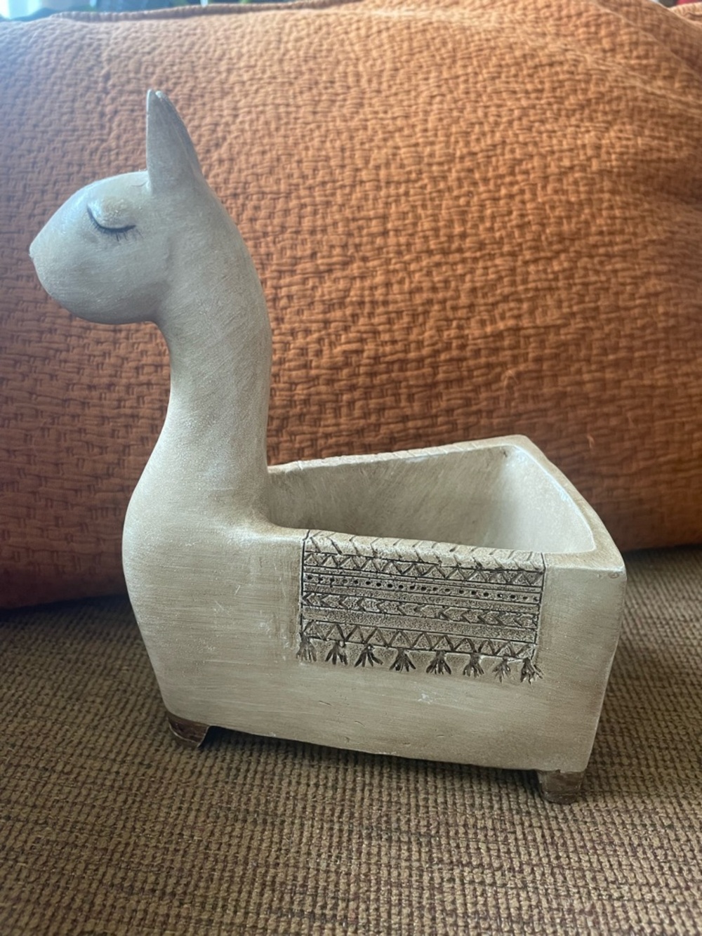 Better Homes & Gardens Ceramic Llama Planter Boho Rustic Tabletop 7.5"
